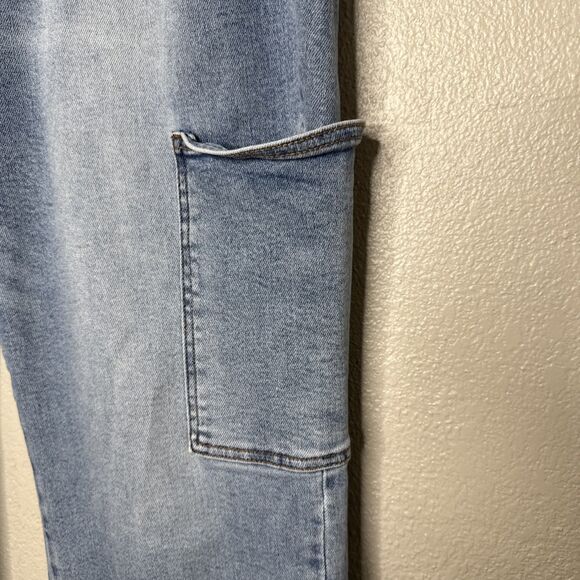 Judy Blue Jeans 18W High Waist Cargo Wide Leg JB88924 Light Wash Blue Stretch - Picture 3 of 16
